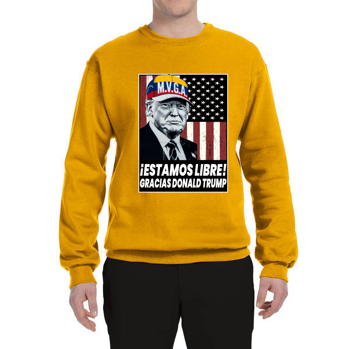Estamos Libre, Gracias Donald Trump Make Venezuela Great Again Sweater, Unisex Crewneck Sweatshirts