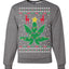 Weed Marijuana Lit Deer Pot Leaf Xmas Lights Christmas Unisex Crewneck Graphic Sweatshirt