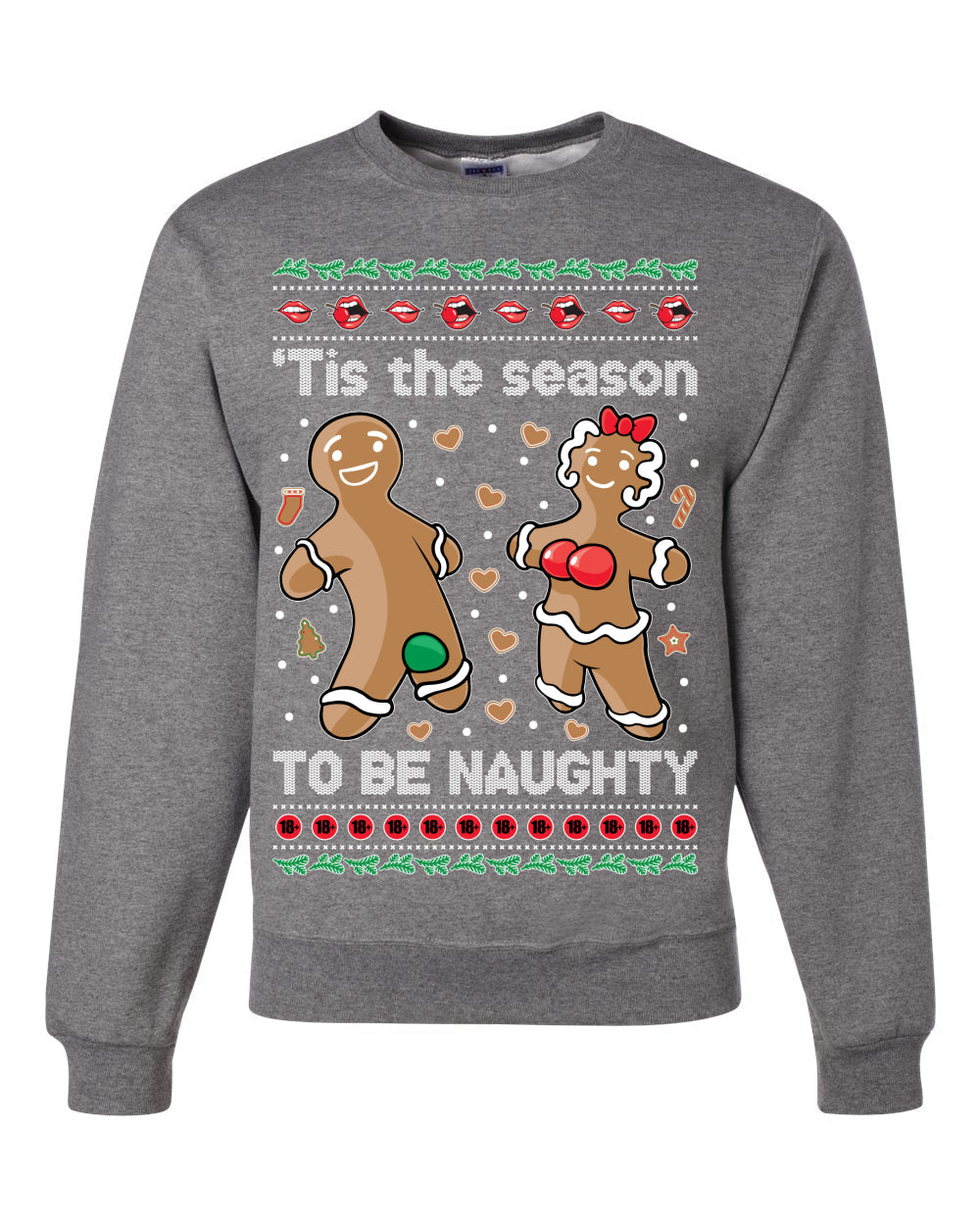 Tis Season to get Naughty Xmas Ugly Christmas Sweater Christmas Unisex Crewneck Graphic Sweatshirt