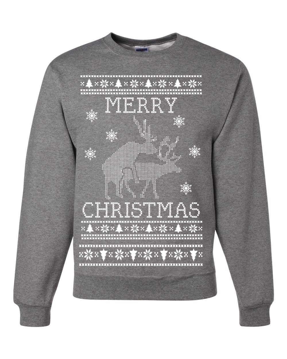 Merry Christmas | Reindeer Humping Christmas Unisex Crewneck Graphic Sweatshirt