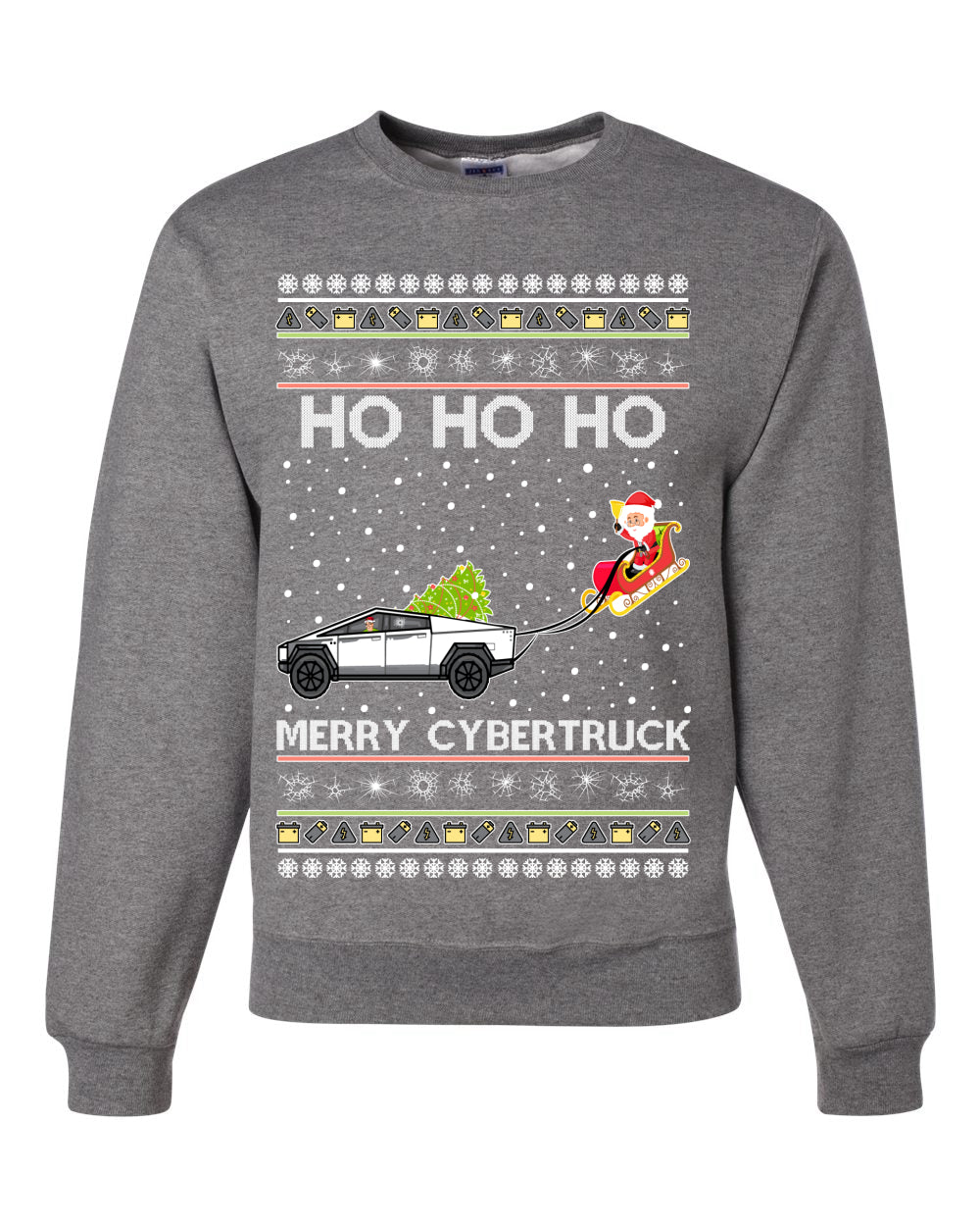 Ho Ho Ho Merry Cybertruck Funny Meme Christmas Unisex Crewneck Graphic Sweatshirt