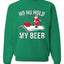 Ho Ho Hold my Beer Skateboarding Santa Ugly Christmas Sweater Christmas Unisex Crewneck Graphic Sweatshirt