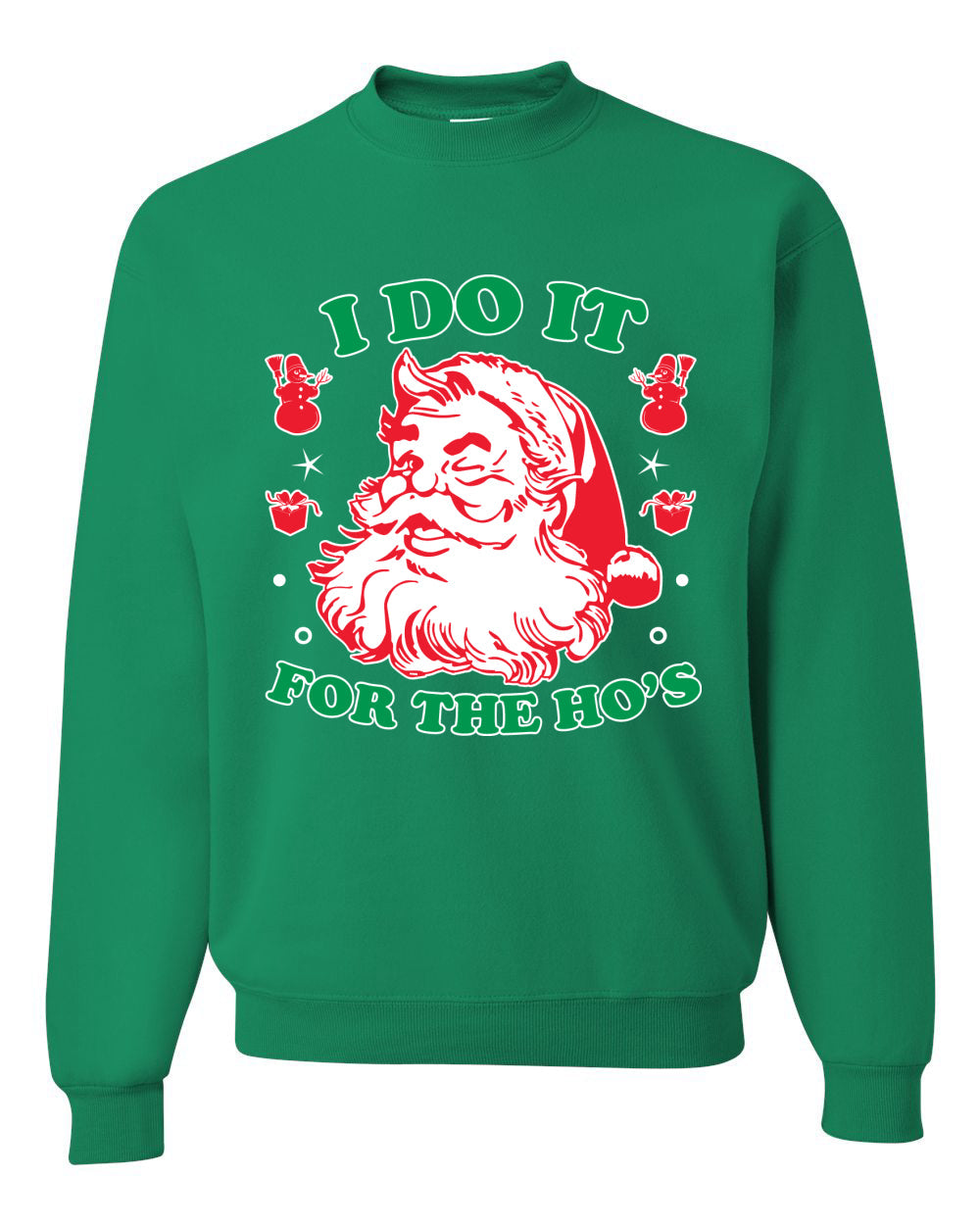 I Do it for the Hos Xmas Ugly Christmas Sweater Christmas Unisex Crewneck Graphic Sweatshirt