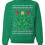 Weed Marijuana Lit Deer Pot Leaf Xmas Lights Christmas Unisex Crewneck Graphic Sweatshirt