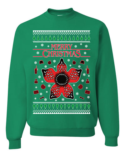 Merry Christmas collage of flower, phone, camera, and compass Christmas Unisex Crewneck Graphic Sweatshirt