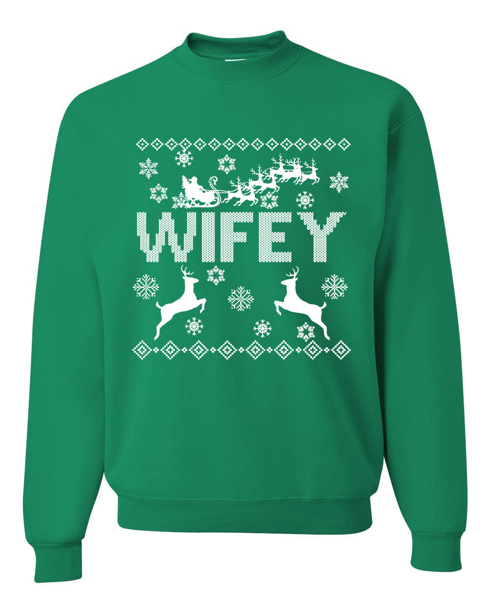Christmas Wifey Love Ugly Christmas Sweater  Christmas Unisex Crewneck Graphic Sweatshirt