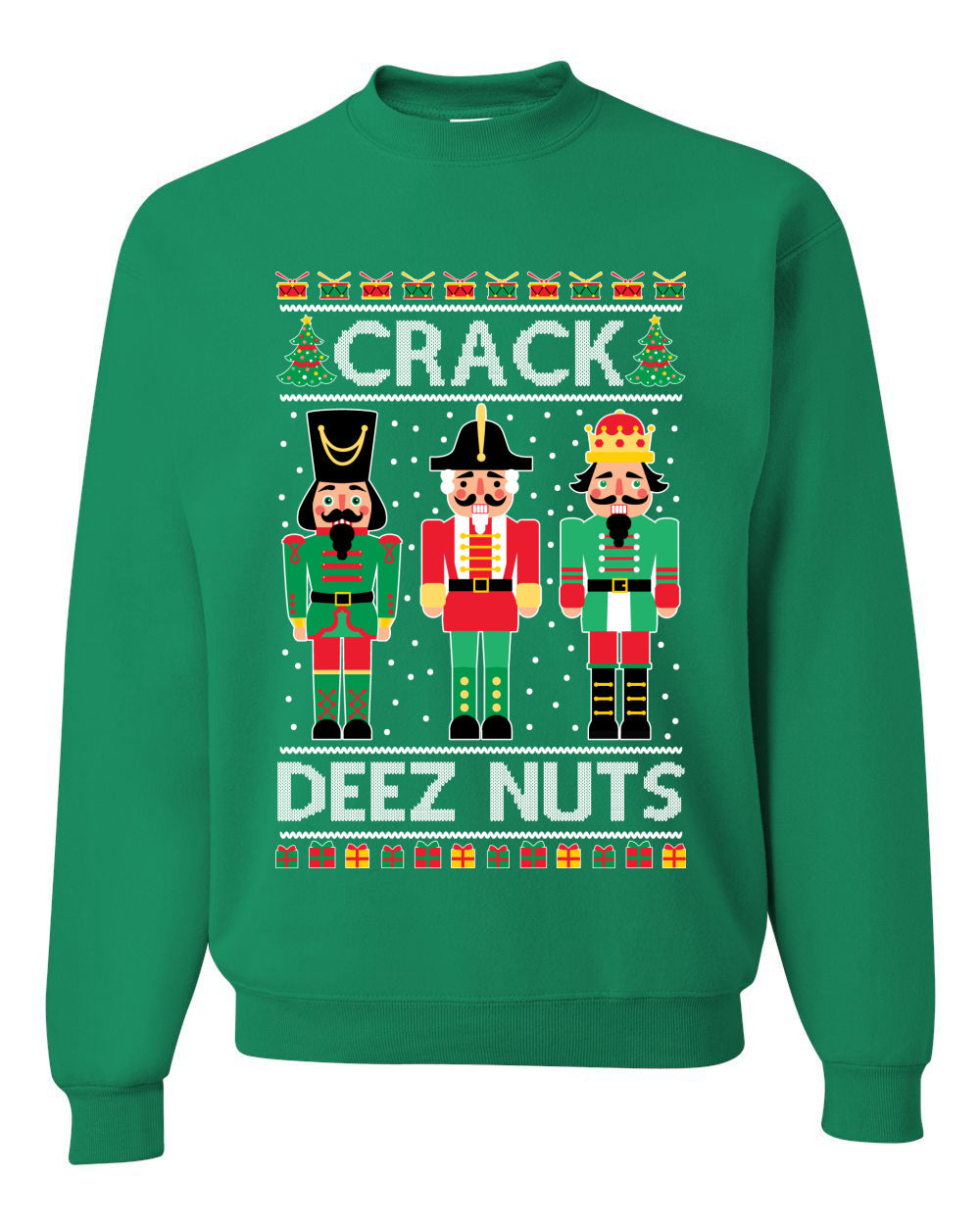 Crack Deez Nuts Meme Ugly Christmas Sweater Christmas Unisex Crewneck Graphic Sweatshirt