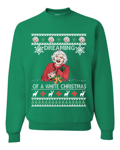 Funny Betty White I'm Dreaming of a White Christmas Movie Actress Christmas Unisex Crewneck Graphic Sweatshirt