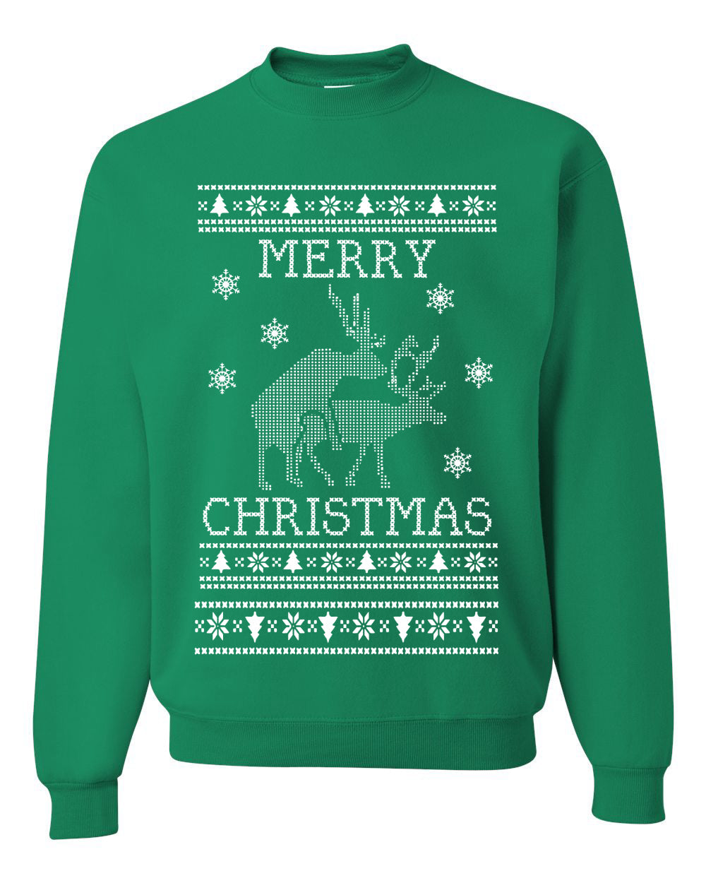 Merry Christmas | Reindeer Humping Christmas Unisex Crewneck Graphic Sweatshirt