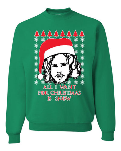 All I Want for Christmas is Snow | GoT Stark Unisex Crewneck Graphic Sweatshirt