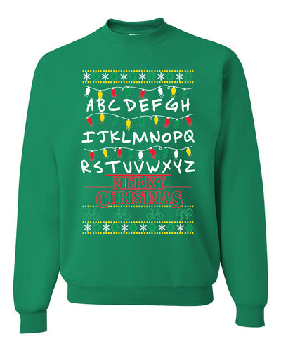 Alphabet A-Z Christmas lights Christmas Unisex Crewneck Graphic Sweatshirt