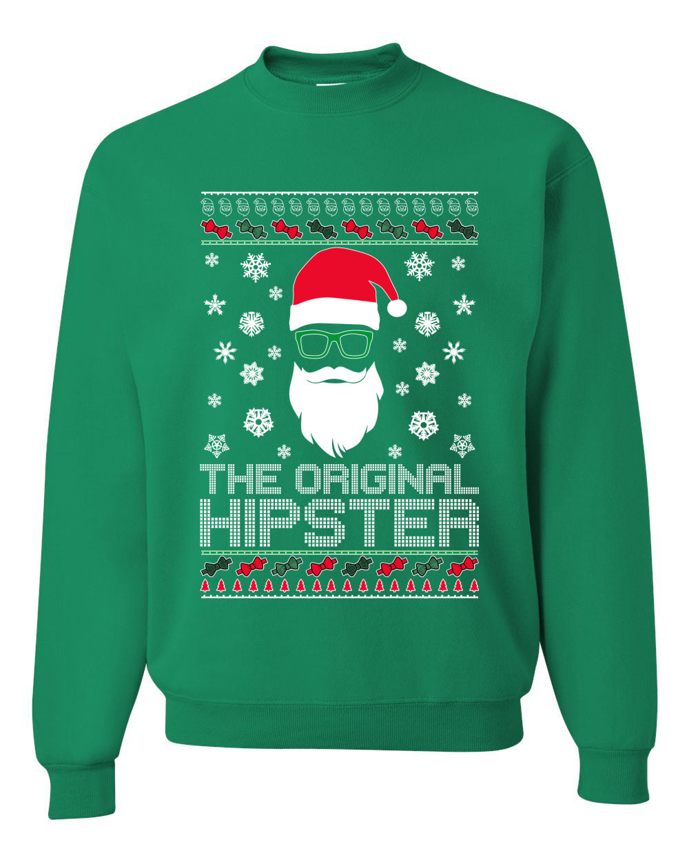 The Original Hipster Funny Santa Beard Xmas Christmas Unisex Crewneck Graphic Sweatshirt