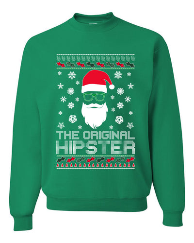 The Original Hipster Funny Santa Beard Xmas Christmas Unisex Crewneck Graphic Sweatshirt
