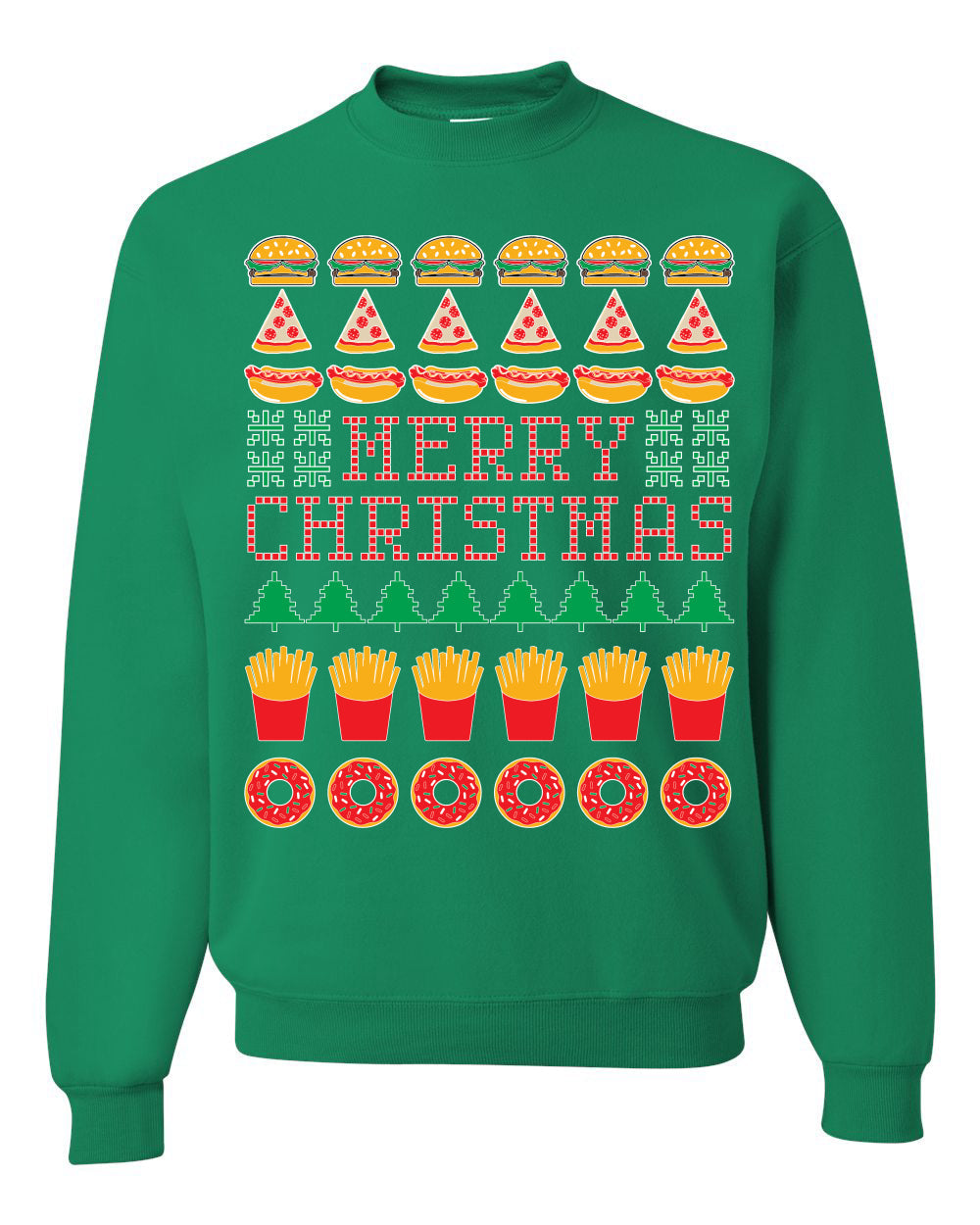 Merry Christmas Junk Food Unisex Crewneck Graphic Sweatshirt