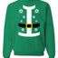 Santa Suit with Belt Snowflakes Christmas Unisex Crewneck Graphic Sweatshirt