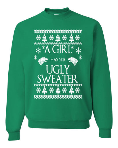 A Girl Has No Ugly Sweater Christmas Unisex Crewneck Graphic Sweatshirt