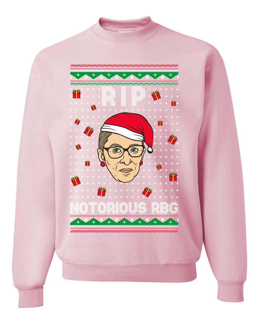 RIP Notorious RBG Ruth Bader Ginsburg Ugly Christmas Sweater Unisex Crewneck Graphic Sweatshirt