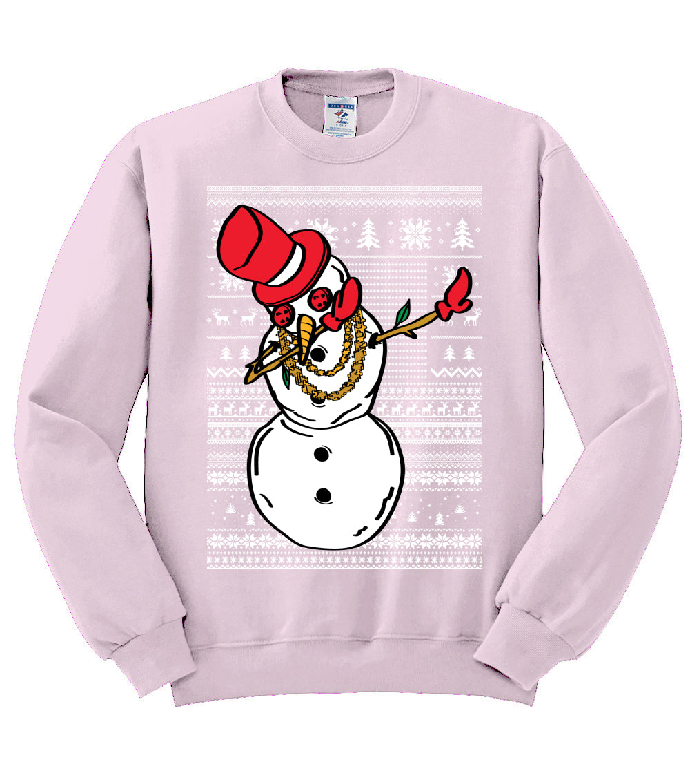 Dabbing Snowman  Christmas Unisex Crewneck Graphic Sweatshirt