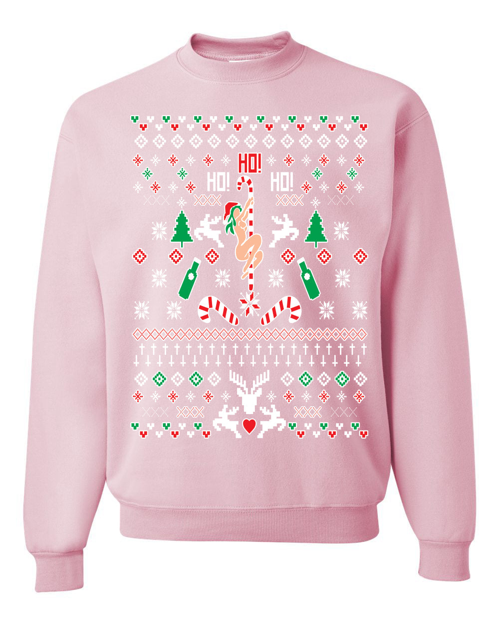 Ho Ho Ho Stripper Christmas Unisex Crewneck Graphic Sweatshirt