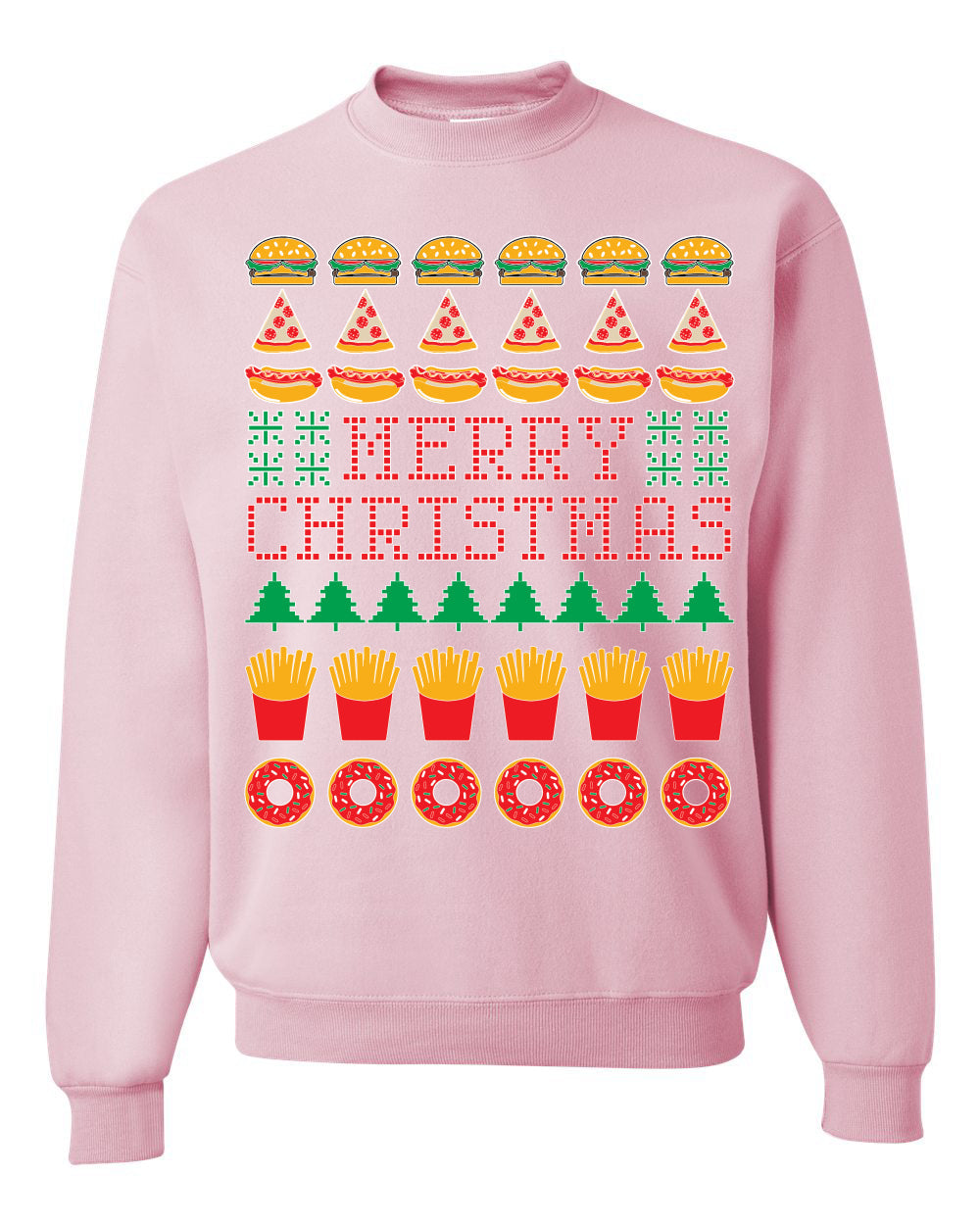 Merry Christmas Junk Food Unisex Crewneck Graphic Sweatshirt
