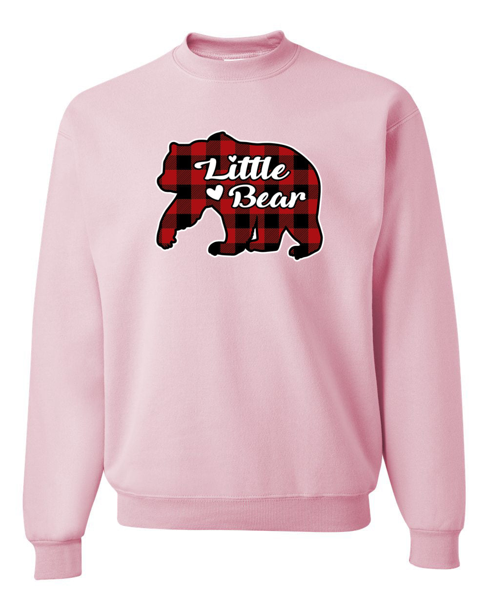 Baby Bear Cool Plaid Matching Design Christmas Unisex Crewneck Graphic Sweatshirt