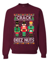 Crack Deez Nuts Meme Ugly Christmas Sweater Christmas Unisex Crewneck Graphic Sweatshirt
