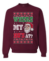 Where my Hos At Santa Funny Ugly Christmas Sweater Unisex Crewneck Graphic Sweatshirt