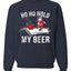 Ho Ho Hold my Beer Skateboarding Santa Ugly Christmas Sweater Christmas Unisex Crewneck Graphic Sweatshirt