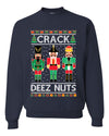 Crack Deez Nuts Meme Ugly Christmas Sweater Christmas Unisex Crewneck Graphic Sweatshirt