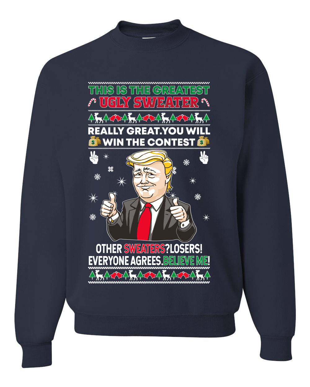 Trump This is the Greatest Ugly Christmas Sweater Unisex Crewneck Graphic Sweatshirt