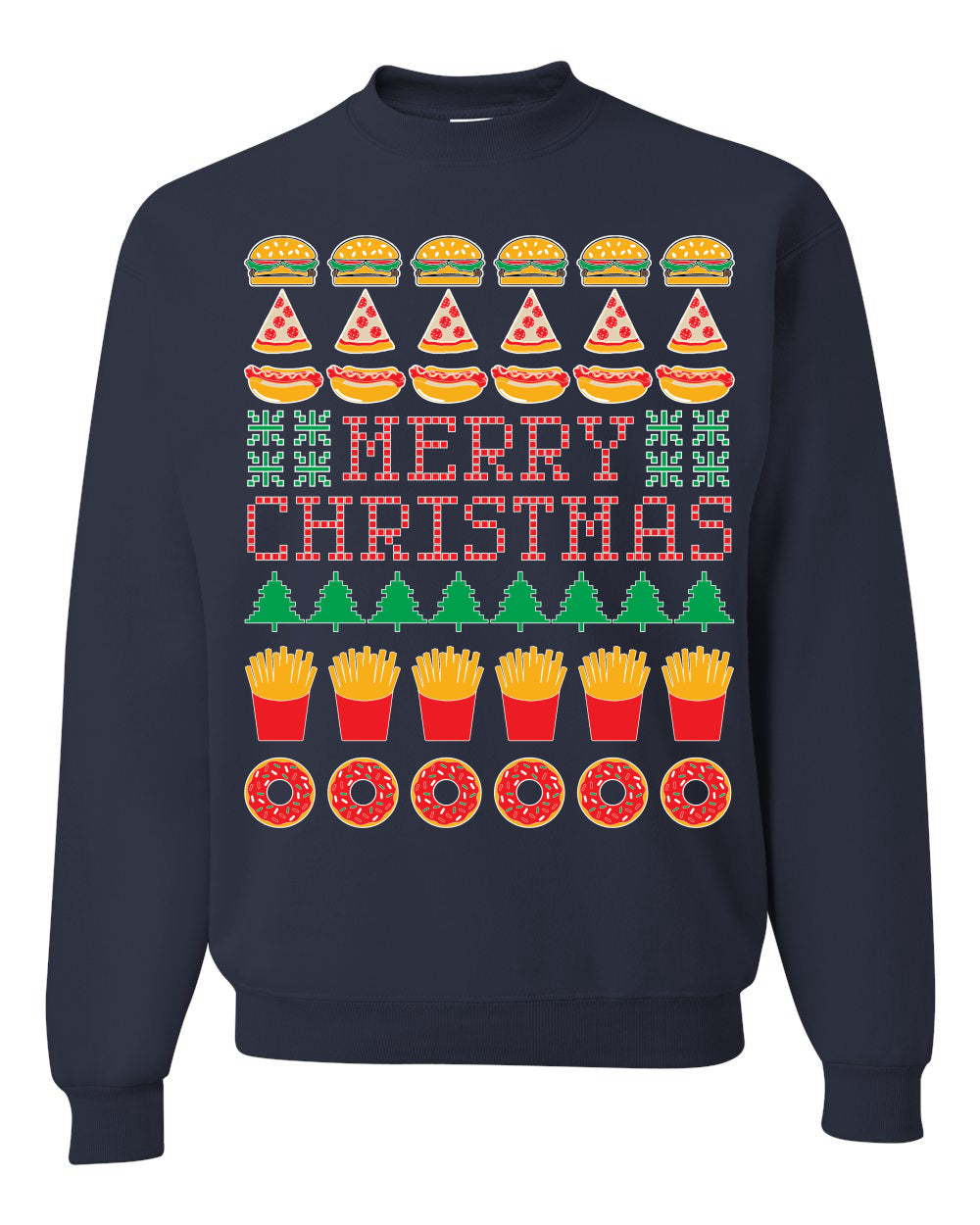 Merry Christmas Junk Food Unisex Crewneck Graphic Sweatshirt