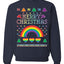 Merry Christmas Rainbow Hearts Unisex Crewneck Graphic Sweatshirt