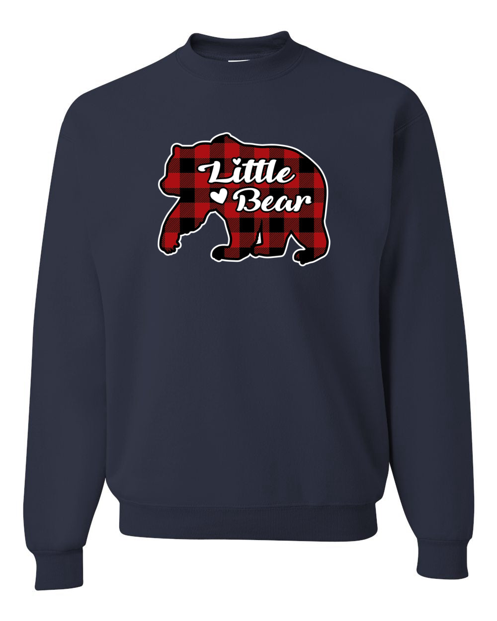 Baby Bear Cool Plaid Matching Design Christmas Unisex Crewneck Graphic Sweatshirt