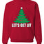 Lets Get Lit Xmas Tree Ugly Christmas Sweater Unisex Crewneck Graphic Sweatshirt