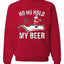 Ho Ho Hold my Beer Skateboarding Santa Ugly Christmas Sweater Christmas Unisex Crewneck Graphic Sweatshirt