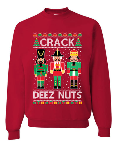 Crack Deez Nuts Meme Ugly Christmas Sweater Christmas Unisex Crewneck Graphic Sweatshirt