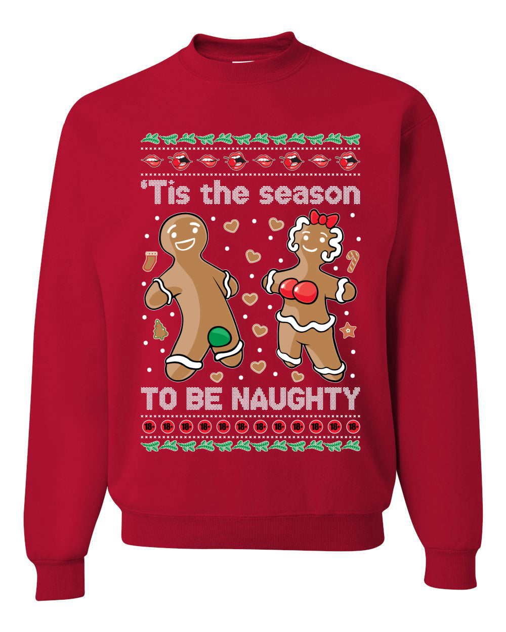 Tis Season to get Naughty Xmas Ugly Christmas Sweater Christmas Unisex Crewneck Graphic Sweatshirt