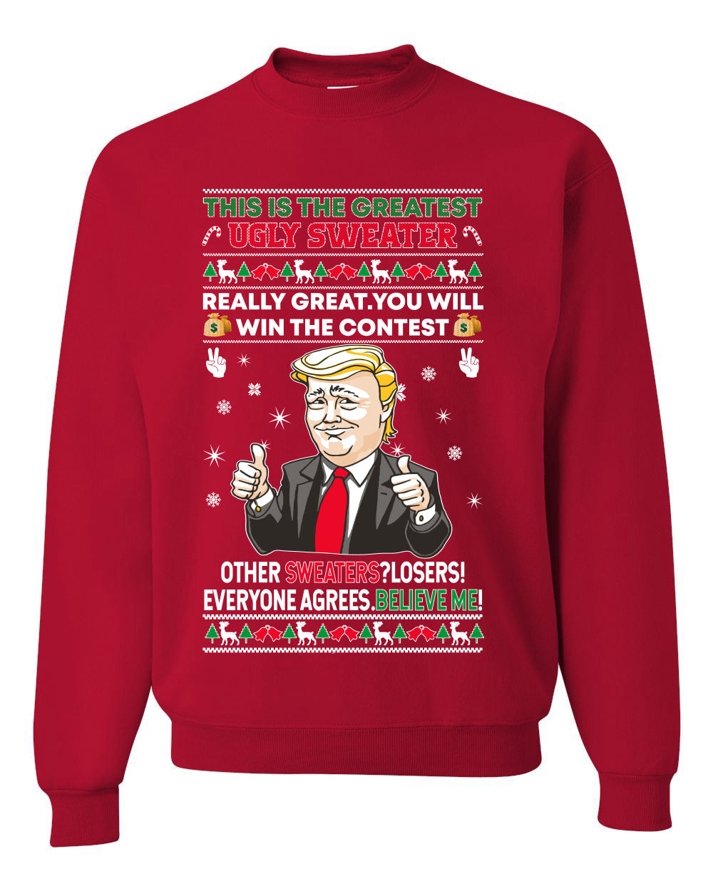 Trump This is the Greatest Ugly Christmas Sweater Unisex Crewneck Graphic Sweatshirt