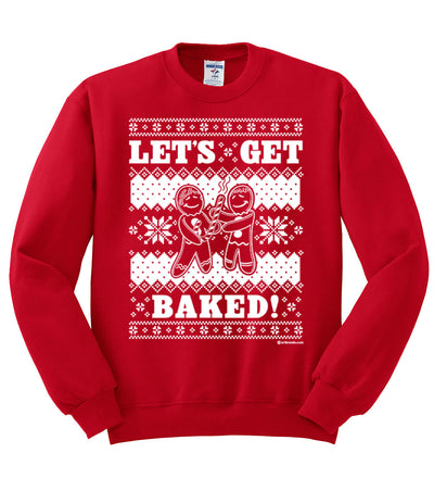 Let's Get Baked Holiday Ginger Bread Design Christmas Unisex Crewneck Graphic Sweatshirt