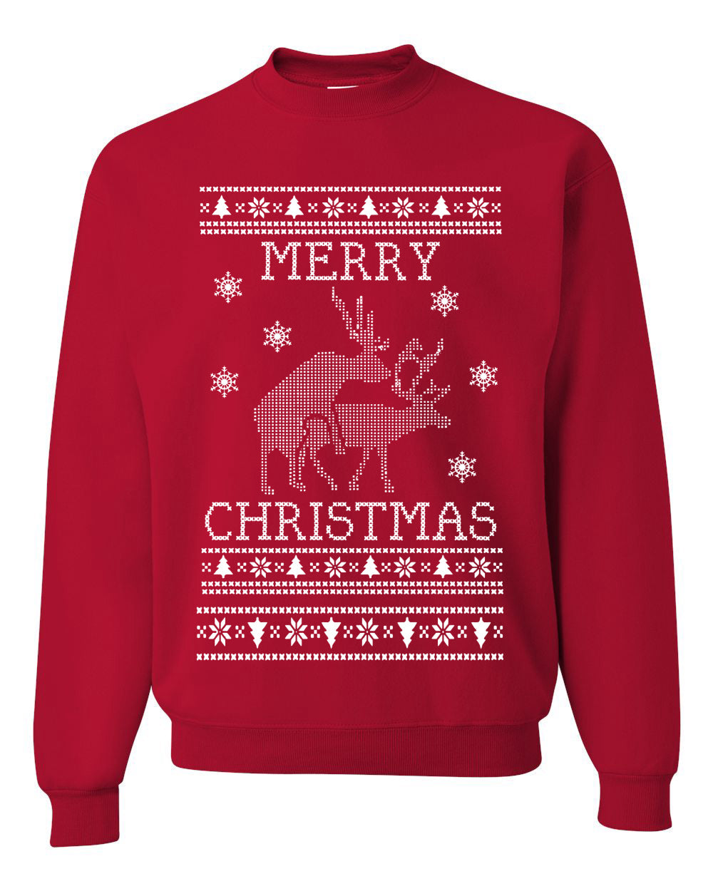 Merry Christmas | Reindeer Humping Christmas Unisex Crewneck Graphic Sweatshirt