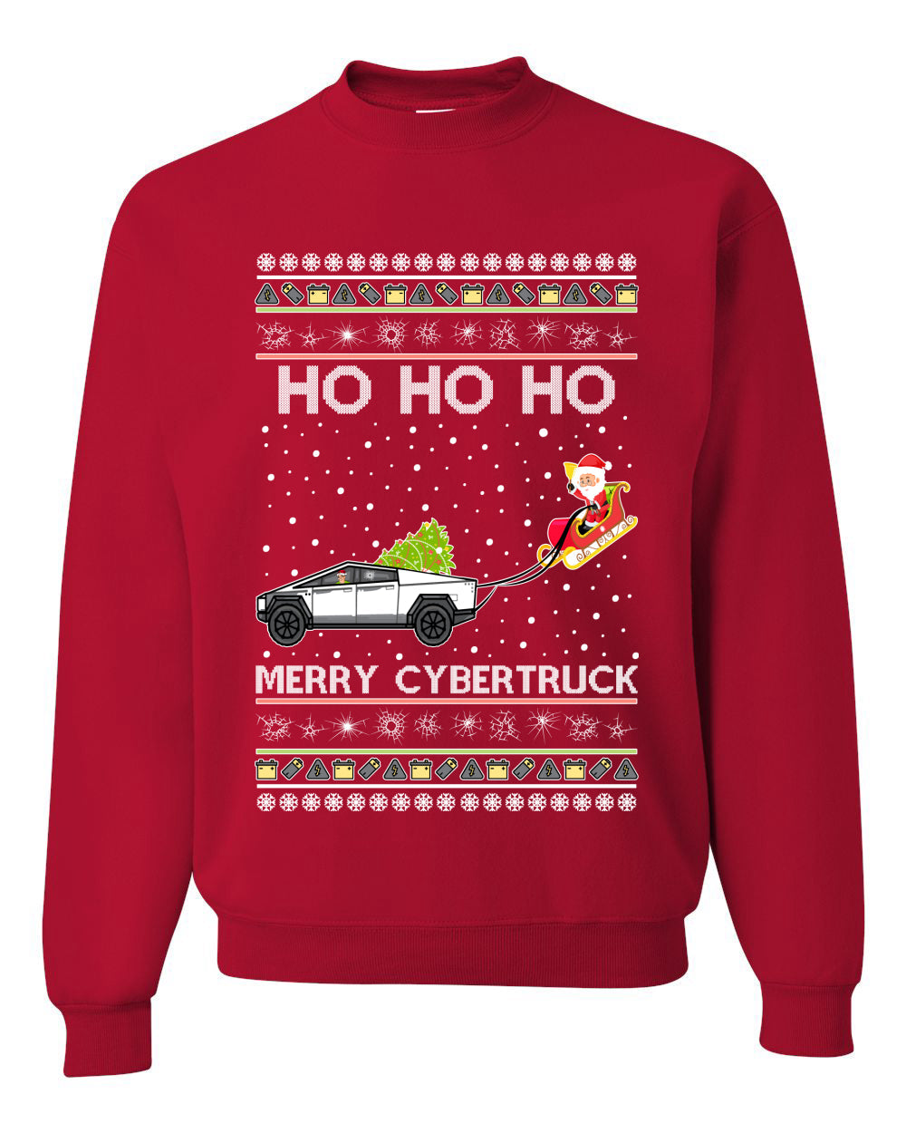 Ho Ho Ho Merry Cybertruck Funny Meme Christmas Unisex Crewneck Graphic Sweatshirt