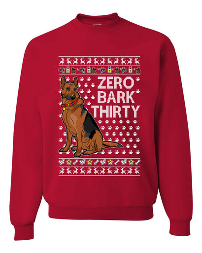 Zero Bark Thirty Funny Dog Xmas Ugly Christmas Unisex Crewneck Graphic Sweatshirt