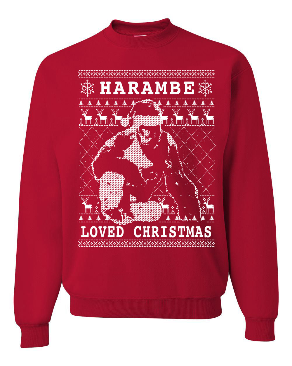 Harambe Loved Christmas Christmas Unisex Crewneck Graphic Sweatshirt