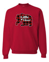 Baby Bear Cool Plaid Matching Design Christmas Unisex Crewneck Graphic Sweatshirt