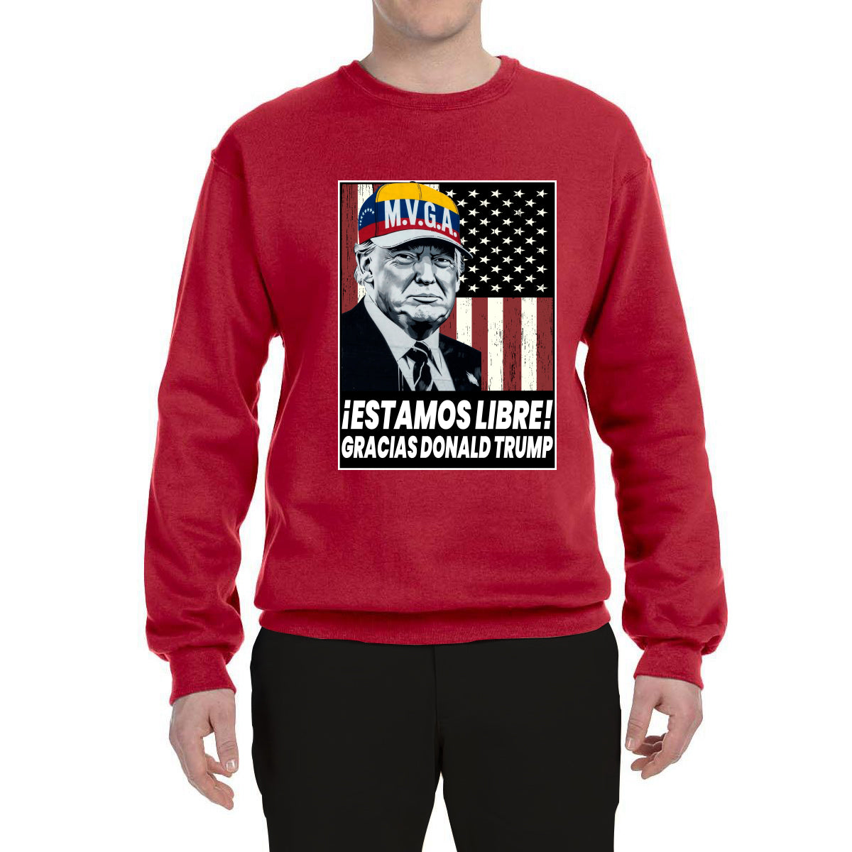 Estamos Libre, Gracias Donald Trump Make Venezuela Great Again Sweater, Unisex Crewneck Sweatshirts