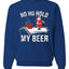Ho Ho Hold my Beer Skateboarding Santa Ugly Christmas Sweater Christmas Unisex Crewneck Graphic Sweatshirt
