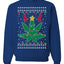 Weed Marijuana Lit Deer Pot Leaf Xmas Lights Christmas Unisex Crewneck Graphic Sweatshirt