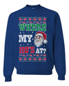 Where my Hos At Santa Funny Ugly Christmas Sweater Unisex Crewneck Graphic Sweatshirt