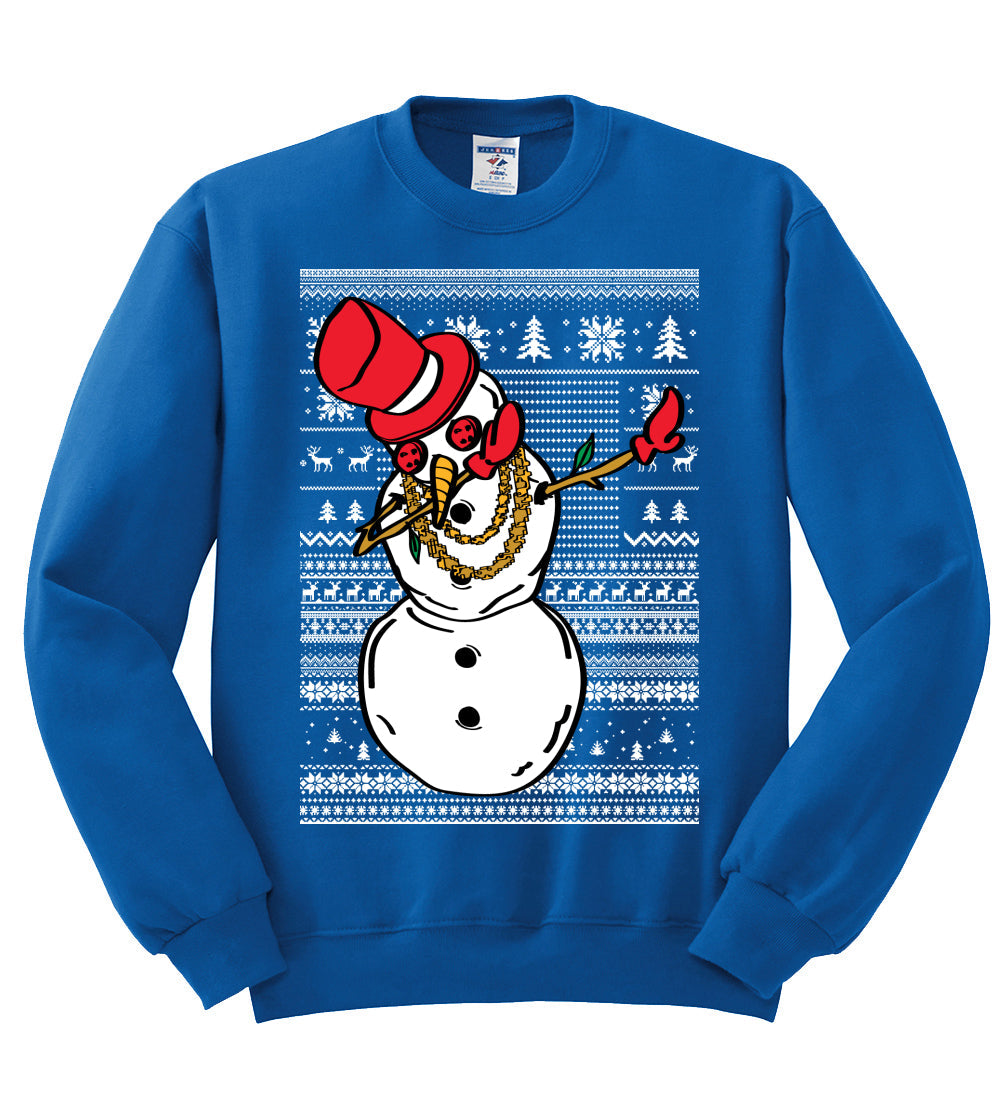 Dabbing Snowman  Christmas Unisex Crewneck Graphic Sweatshirt
