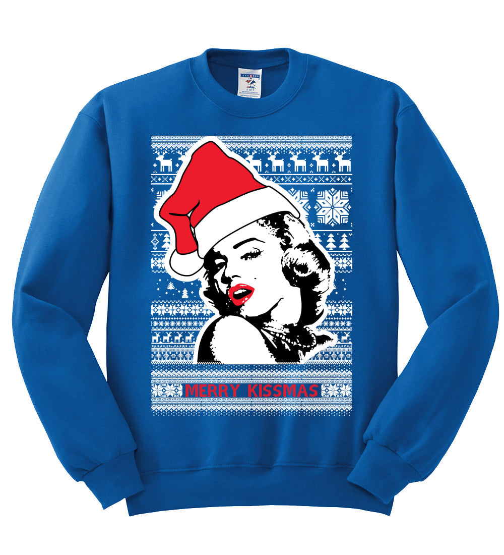 Merry Kissmas Marilyn Monroe Christmas Unisex Crewneck Graphic Sweatshirt